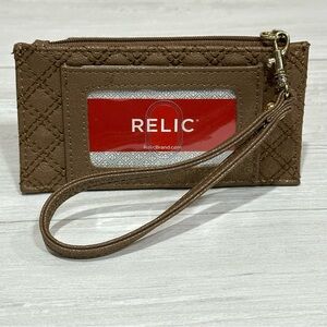 Relic Brown with Gold Thread Wristlet